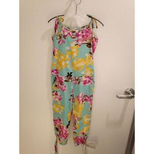 Jak & Peppar Girls Twiggy Romper Multicolor Floral Sleeveless Size 6